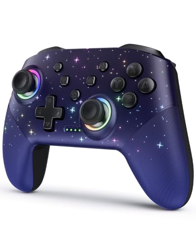VOYEE Switch Controllers for Switch/Lite/OLED/PC Windows, RGB Star LED | Wireless Pro Controller, Programmable, One-key Pairing, Wake-up, Turbo, Vibration, 6-Axis Gyro Control, 10-15H Runtime