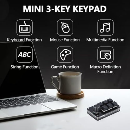 Macro Mechanical Gaming Keyboard, One Handed Gaming Keyboard, Programmable Keypad for Gaming, Music, Media and More