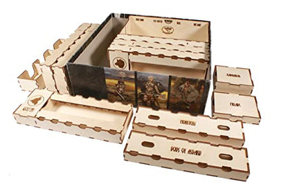 The Broken Token Game Organizer - Blood Rage Compatible Game Organizer, Wooden Storage Box for Tabletop Games