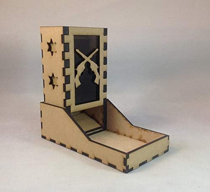 Pistols Guns Dice Tower v2 Smoke Acrylic Window Laser Cut MDF RPG Games