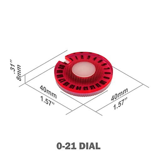 LITKO Life Counter Dial 0-21 | Compatible with MTG & D&D | Pink | Single 40mm round | Fluorescent, laser-engraved Burst pattern | Tracks HP, health & resources | No assembly, ready to use - color: Fluorescent Pink