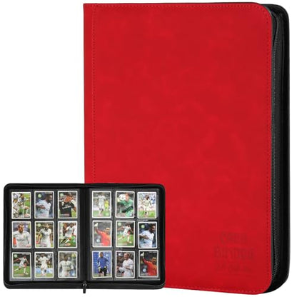 Trading Card Binder, Premium 9 Pocket Double Sided 540 Pocket PU Card Collection Binder, Collectible Trading Card Albums for MTG, TCG, Sport Card, Game Cards (Red) - color: Red