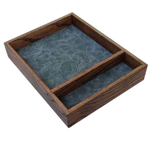 Oak Wooden Dice Tray with Storage Area (Dice Box Gift for Dungeon Master, for Board Games and RPGs) (Brown/Smoke) - color: Brown / Smoke