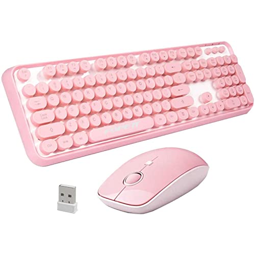 Keyboard and Mouse Sets Wireless, Reliable 2.4 GHz Connectivity for PC,Laptop,Smart TV and More (Pink) - color: V2020 Pink
