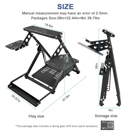 Anman Foldable Flight Simulation Cockpit 3.0 with Fixed Slot Fit for Logitech/Thrustmaster/Hotas Warthog/Fanatec,Electronics Adjustable Fight Sim Mount Pedals, Steering Wheel Not Included