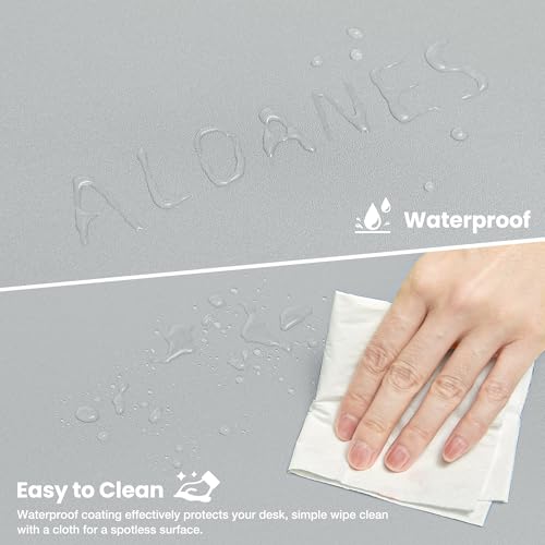 ALOANES Non-Slip Extended Mouse Pad Office&Home Desk Mat Stitched Edge | Light Gray Large Waterproof Mousepad for Keyboard, Computer Game 27.6"x11.8"x0.12" - color: Light Gray, size: 27.6L x 11.8W inches