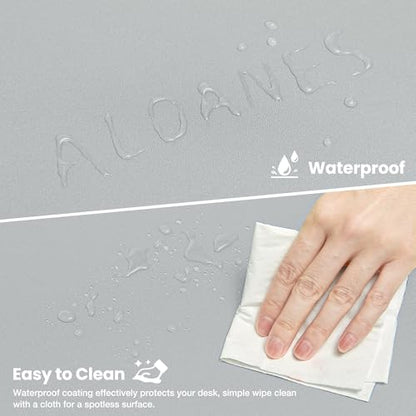 ALOANES Non-Slip Extended Mouse Pad Office&Home Desk Mat Stitched Edge | Light Gray Large Waterproof Mousepad for Keyboard, Computer Game 27.6"x11.8"x0.12" - color: Light Gray, size: 27.6L x 11.8W inches