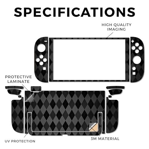 Gaming Skin Compatible with Nintendo Switch 2 Console Only - Black Argyle - Premium 3M Vinyl Protective Wrap Decal Cover - Easy to Apply | Crafted in The USA by MightySkins - color: Black Argyle, size: Switch 2 Console Skin Only, style: Matte Finish