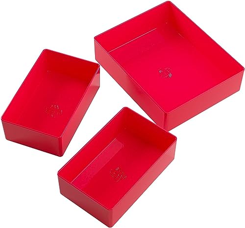 Token Silo Card Add On - 3-Piece Set of Game Trays, Holds Game Cards, Tokens, Dials and Dice, Organize LCG, TCG and Board Game Accessories, Modular Design, Red Color, Made by Gamegenic - color: Red