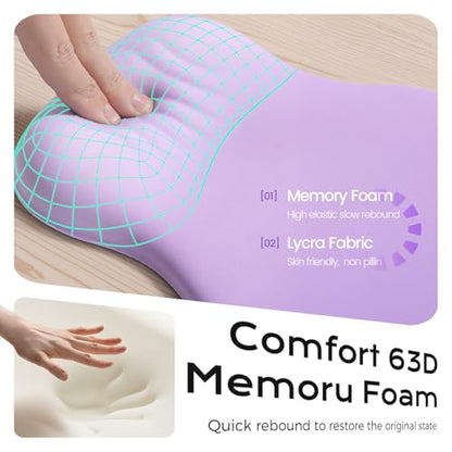 Ergonomic Mouse Pad with Wrist Rest - Mousepad Wrist Support, Memory Foam with Massage Design Wrist Rest for Mouse - color: light purple mousepad wrist rest