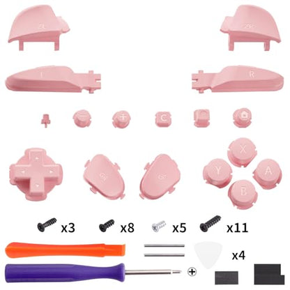 eXtremeRate DIY Replacement Full Set Buttons for Nintendo Switch 2 Pro Controller, Puffy Pink Custom ABXY Dpad + - Home Capture Power L R ZR ZL Triggers Sync GL GR Buttons for Switch 2 Pro Controller - color: Puffy Pink