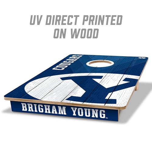 YouTheFan NCAA 2’ x 3’ Wood Cornhole Game with Logo Bags - color: BYU Cougars