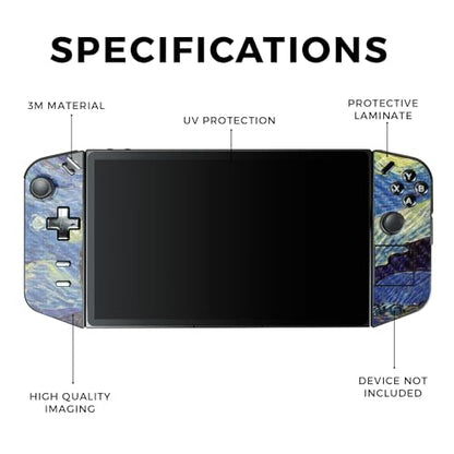 Carbon Fiber Gaming Skin Compatible with Lenovo Legion Go - Starry Night - Premium 3M Vinyl Protective Wrap Decal Cover - Easy to Apply | Crafted in The USA by MightySkins - color: Starry Night, style: Carbon Fiber Textured Finish