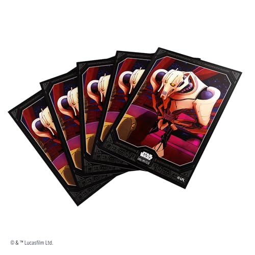 Star Wars Unlimited General Grievous Art Sleeves | Gamegenic Officially Licensed Pack of 60 Art Sleeves and 1 Clear Sleeve, Optimized Size for TCG and LCG Games - style: General Grievous