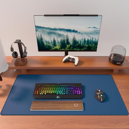 KTRIO Large Gaming Mouse Pad, Desk Mat, 31.5 x 15.7 in, Navy Blue, XXL | Smooth Micro-Weave Surface, Artistic Pattern Design, Non-Slip Rubber Base, Durable Stitched Edges, Office & Home Use - color: Navy Blue, size: 31.5l X 15.7w Inches