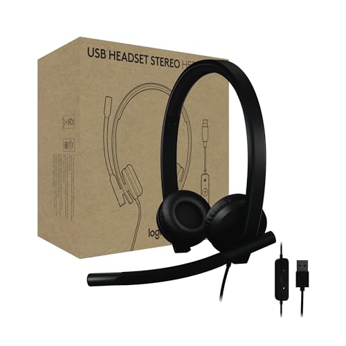 Logitech H570e USB-A Wired Headset with Microphone PC and Mac - Black | For PC and Mac, USB-A wired, inline controls, certified for Microsoft Teams - size: Teams, style: Stereo