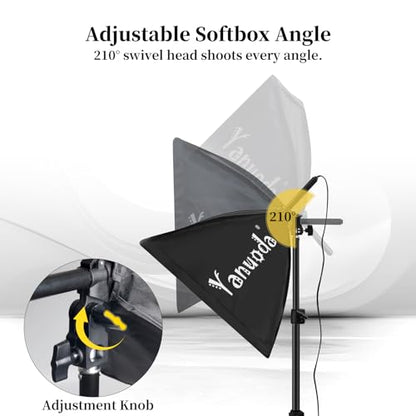 16x16'' Softbox Lighting Kit 2 Pack with 95W LED Bulbs, Remote Control, CRI97 Studio Lights for Photography Video Recording YouTube TikTok Zoom Streaming - size: 2-Pack