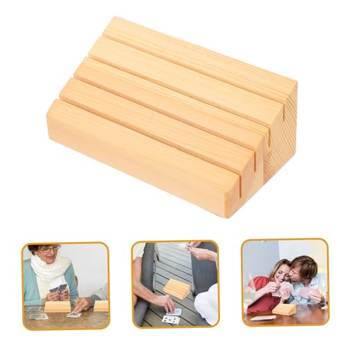 2pcs Wooden Card Holder Stand Simple Design for Display for Games and Home Decor Made from for Seniors