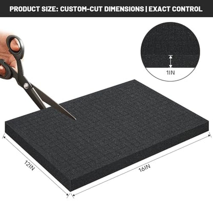 2 PCS 16x12x1 Inch Pick and Pluck Foam Inserts for Cases - Professional-Grade Tool, Game Box & Drawer Organizer - size: 2pcs(16x12x1 In)