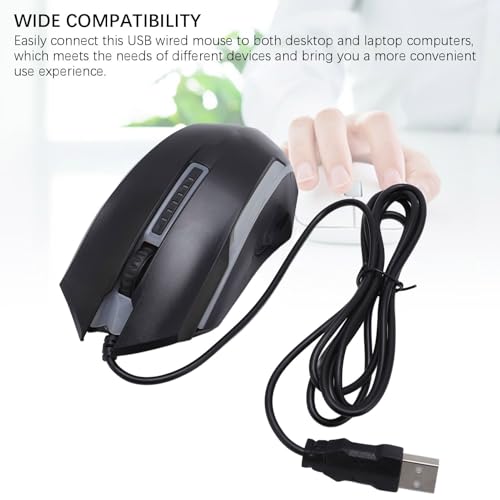 RGB Gaming Mouse, Wired USB Computer Mouse with Colorful Lighting, Ambidextrous Comfortable Grip for PC, Laptop, Office & Starter Gaming, 1200 DPI