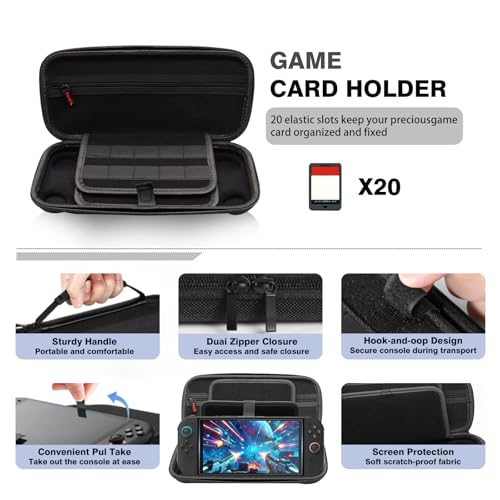 12 in 1 Protection Accessories Kit for Nintendo Switch 2 2025 Model - Carrying Case, Tempered Glass Screen Protector, Crystal Case, Silicone Grip Cover & Thumb Grip Caps | Full Protection Bundle - size: 12 in 1 for Switch 2