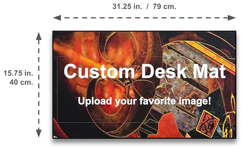 Custom Playmat TCG 16x32 Inches – Upload Your Image – Sublimation Desk Mat/Play Mat, Non Slip, Stitched Edges, Rubber for Trading Card Games (Final Fantasy MTG, Yugioh, One Piece, Pokemon, etc.) - size: 16x32 Inches