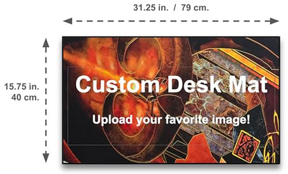 Custom Playmat TCG 16x32 Inches – Upload Your Image – Sublimation Desk Mat/Play Mat, Non Slip, Stitched Edges, Rubber for Trading Card Games (Final Fantasy MTG, Yugioh, One Piece, Pokemon, etc.) - size: 16x32 Inches