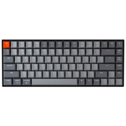 Keychron K2 75% Layout Bluetooth Mechanical Keyboard Super Red Switch/White LED Backlit/Anti Ghosting/N-Key Rollover/84 Key USB C Wired Computer Keyboard for Mac Windows-Version 2 - color: Red Switch