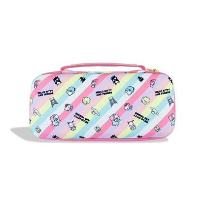 Sonix x Sanrio Carrying Case for Nintendo Switch 2, Switch 1, Lite, OLED, Protective Travel Case with Game Cartridge Storage | Hello Kitty Grid - color: Emokyun