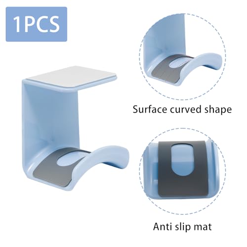 1Pcs Blue ABS Plastic Headphone Stand Hanger, Hanging Headset Holder Hook Under Desk, Adhesive Earphones Hangers for Desk Headphone Hanger, Most Headphones and Controller - color: Blue, size: Under Desk