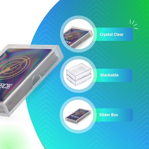 50 Pack Clear Acrylic Card Storage Boxes with Lids – 3 1/2" L x 2 1/2" W x 1/2" H Baseball Card Storage Box, Sports Card Boxes and Magic Card Storage Box – Made in USA - size: 3 1/2" L x 2 1/2" W x 1/2" H, style: 50.0
