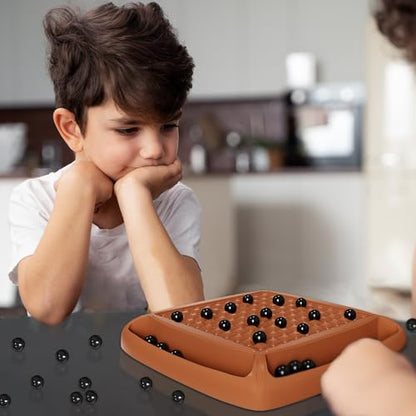 Magnet Game, Magnetic Game Board Games for Kids 8-12 and Adults, Magnet Chess Set Family Games Ideal for Family and Friend Games Night, 2-4 Players - style: Brown 40 Bead