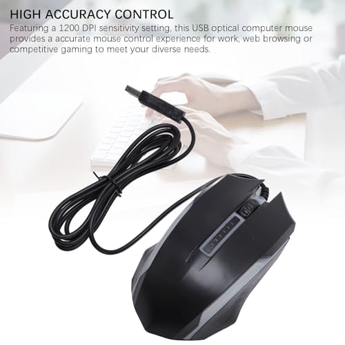 RGB Gaming Mouse, Wired USB Computer Mouse with Colorful Lighting, Ambidextrous Comfortable Grip for PC, Laptop, Office & Starter Gaming, 1200 DPI