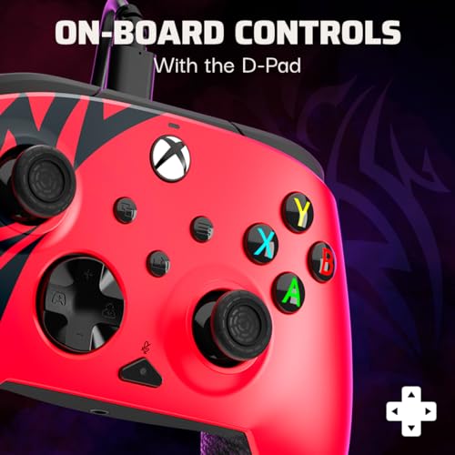 PDP Rematch Enhanced Wired Gaming Controller for Xbox Series X|S & Xbox One | Licensed for Xbox & PC, 2 Mappable Back Buttons, Adjustable Triggers, Audio Controls, Companion App, Gamepad, Spirit Red - color: Spirit Red, style: Controller