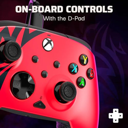 PDP Rematch Enhanced Wired Gaming Controller for Xbox Series X|S & Xbox One | Licensed for Xbox & PC, 2 Mappable Back Buttons, Adjustable Triggers, Audio Controls, Companion App, Gamepad, Spirit Red - color: Spirit Red, style: Controller