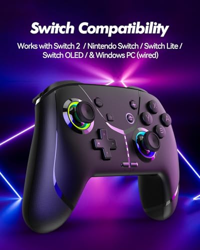 GMBACK 2 Pack Switch 2 Pro Controllers with Loop Macro & Home Wake Up | Wireless Macro Controller for Nintendo Switch 2/Switch/Lite/OLED with 6-Axis Gyro, Dual Vibrations, Turbo, 800mAh, 2 Pack - color: Black-2PK