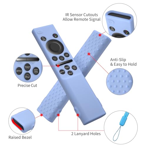 Hi Color Remote Cover for Samsung BN59-01388 BN59-01393 Silicone Remote Case Protective Sleeve (Glow Blue) - color: glow blue
