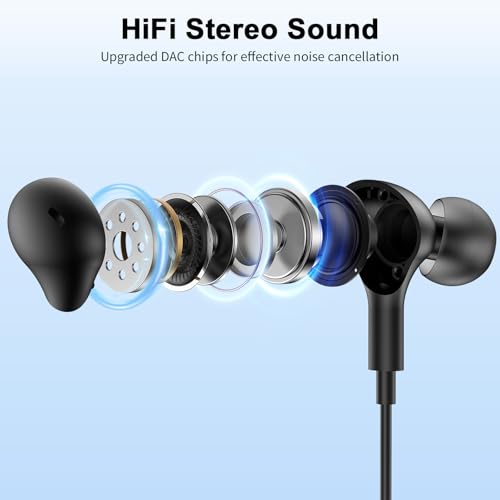 USB Earbuds with Microphone for PC Laptop,Wired USBA Headset with Mic in Ear Buds Noise Isolating Light Laptop Earphones Headphones for Dell HP Surface Computer Office Zoom Work Gaming School,Black - color: Black