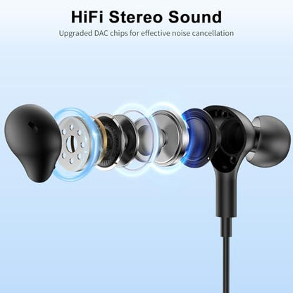 USB Earbuds with Microphone for PC Laptop,Wired USBA Headset with Mic in Ear Buds Noise Isolating Light Laptop Earphones Headphones for Dell HP Surface Computer Office Zoom Work Gaming School,Black - color: Black