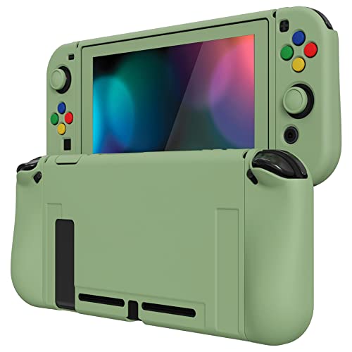 PlayVital ZealProtect Soft Protective Case for Nintendo Switch, Flexible Joycon Cover Slim Cover for Nintendo Switch with Screen Protector & Thumb Grip Caps & ABXY Direction Button Caps - Matcha Green - color: Matcha Green