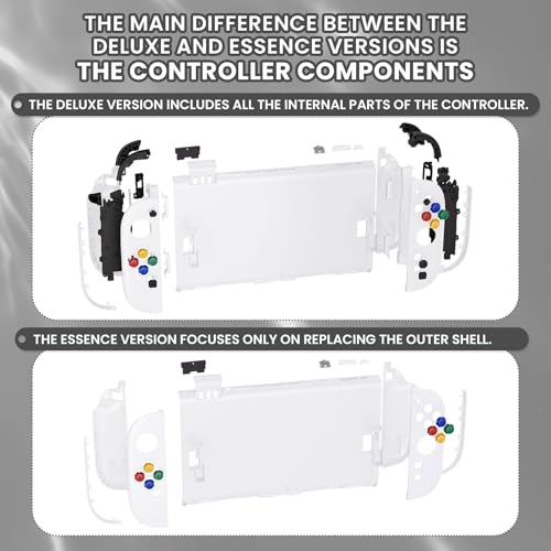 eXtremeRate DIY Replacement Shell Buttons for Nintendo Switch 2, Custom Full Set Rear Back Plate Controller Housing with Buttons for Switch 2 Handheld Console & Joycon 2 - Deluxe Version - White - color: White