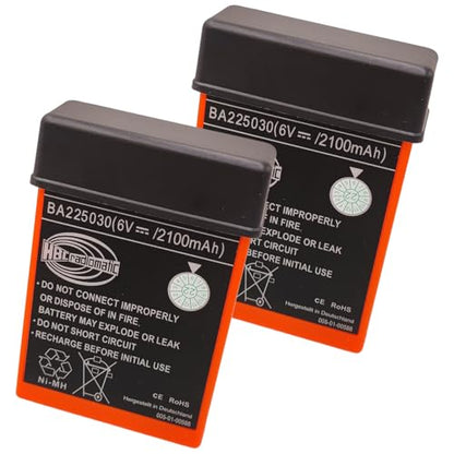 (2-Pack) 6V BA225030 Ni-Mh Rechargeable Battery 2100mAh HBC Radiomatic BA225030 for HBC Crane Remote Control Pump Truck Battery