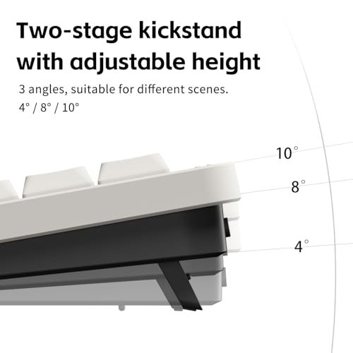 nuphy Node75 Wireless Mechanical Keyboard, 75% Hot Swappable Custom Low Profile Keyboard, 84 Keys Computer Gaming Keyboards, Supports Touch Gestures, PBT Keycaps, RGB Backlit, Bluetooth/2.4GHz/USB-C - color: White, size: Low-Profile Blush Nano Switch