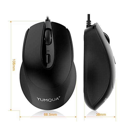 YUMQUA Computer Mice Wired 12 Pack, USB PC Mice Bulk with Cord, Office Home Classroom Silent Optical Corded Mouse with 2 Adjustable DPI, for PC Desktop Computer Mac Laptop - size: 12Pack