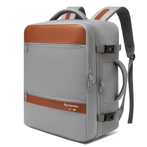 Travel Laptop Backpack, Carry On Backpack for Work & Business Trips, 180° Opening Travel Bag with Laptop Compartment, Commuter Backpack for Men & Women (Gray, 35L) - color: Gray, size: XL (8x12.8x18.5")