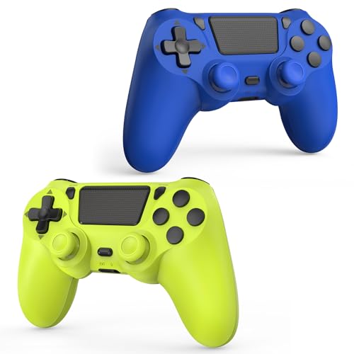 SHINXIN 2 Pack Wireless Controller Compatible with PS4/Slim/Pro/PC | with Dual Vibration/3.5mm Audio/Type-C Port and 2 pcs Type-C Cable