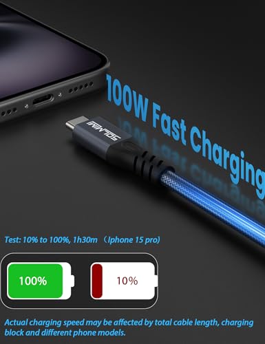 USB C Extension Cable 0.5FT, USB C Male to Female Extender 20Gbps 100W | 4K@60Hz Video, Nylon Braided, Aluminum Alloy Shell, Reinforced joint, USB-C Extender for Laptop, Tablet, SSD, Monitor - size: 0.5FT