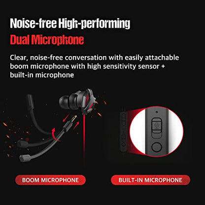 SPE-G9 Light Gaming Earbuds Single Driver 3.5mm with Dual Microphone | Wired Earbuds with 1.5m Cable | for PC, Mobile, Xbox, PS5, PS4, Switch | in-Ear Gaming Headset (Black)