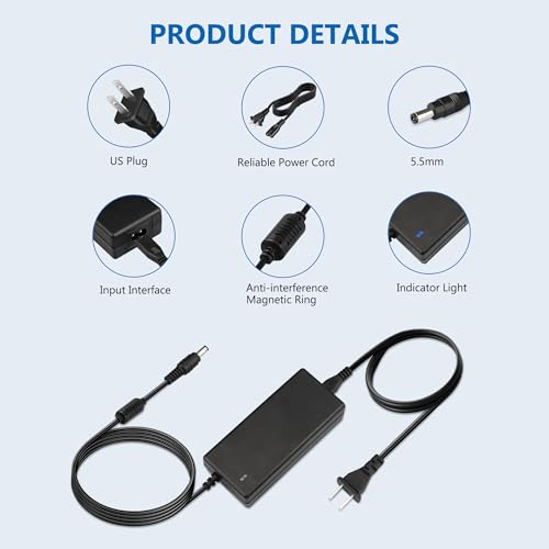 Replacement for Logitech G920 G29 Power Supply, 24V Power Adapter for Logitech Driving Force Racing Wheel G923 G25 G27 G940 GT Racing Wheel APD DA-42H24, AD10110LF, 190211-0010