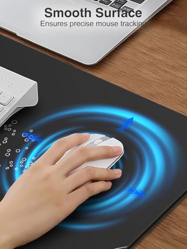 Wireless Charging Mouse Pad, 31.5"x15.8" Large Desk Mat, Smooth Glide | Waterproof Mousepad, Stitched Edge, Non-Slip Rubber Base, Desk Pad Computer Keyboard Mat, No Adapter - color: Black-31.5"x15.8"-Sea